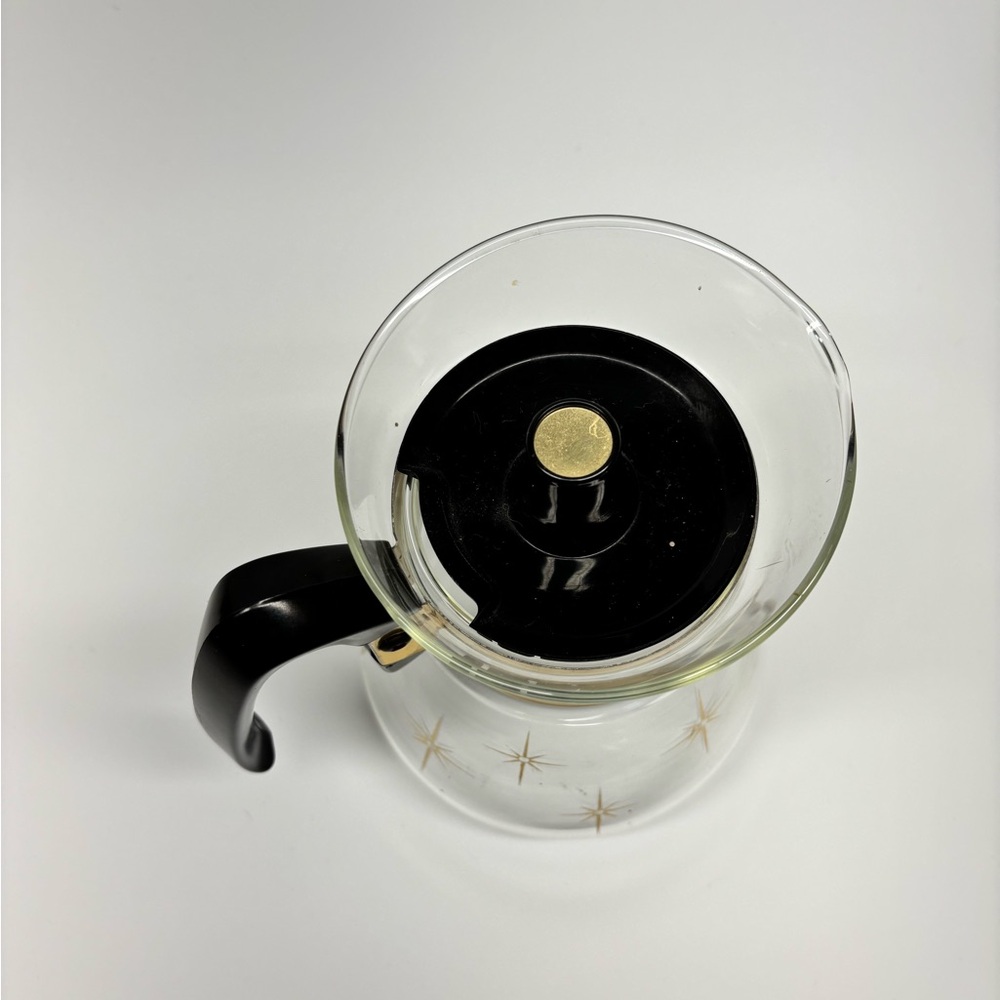 Vintage MCM Pyrex Corning 1960s Atomic Star Burst 4-6 Cup Coffee Pot Carafe - Picture 5 of 10